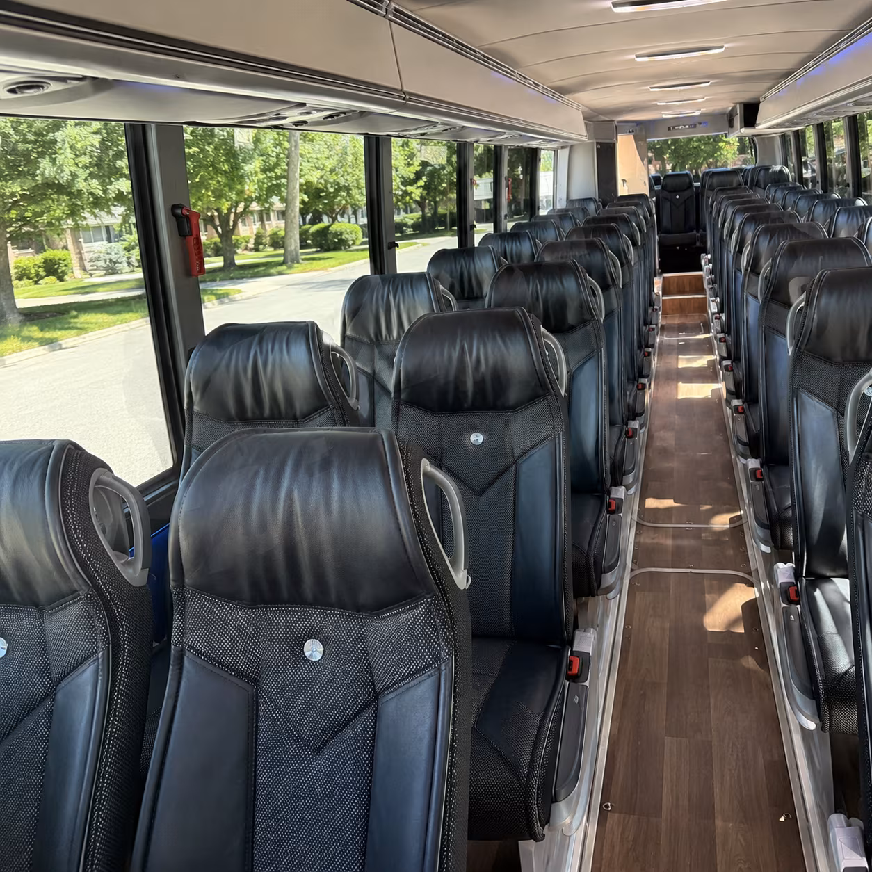boulder 40 passenger charter bus inside