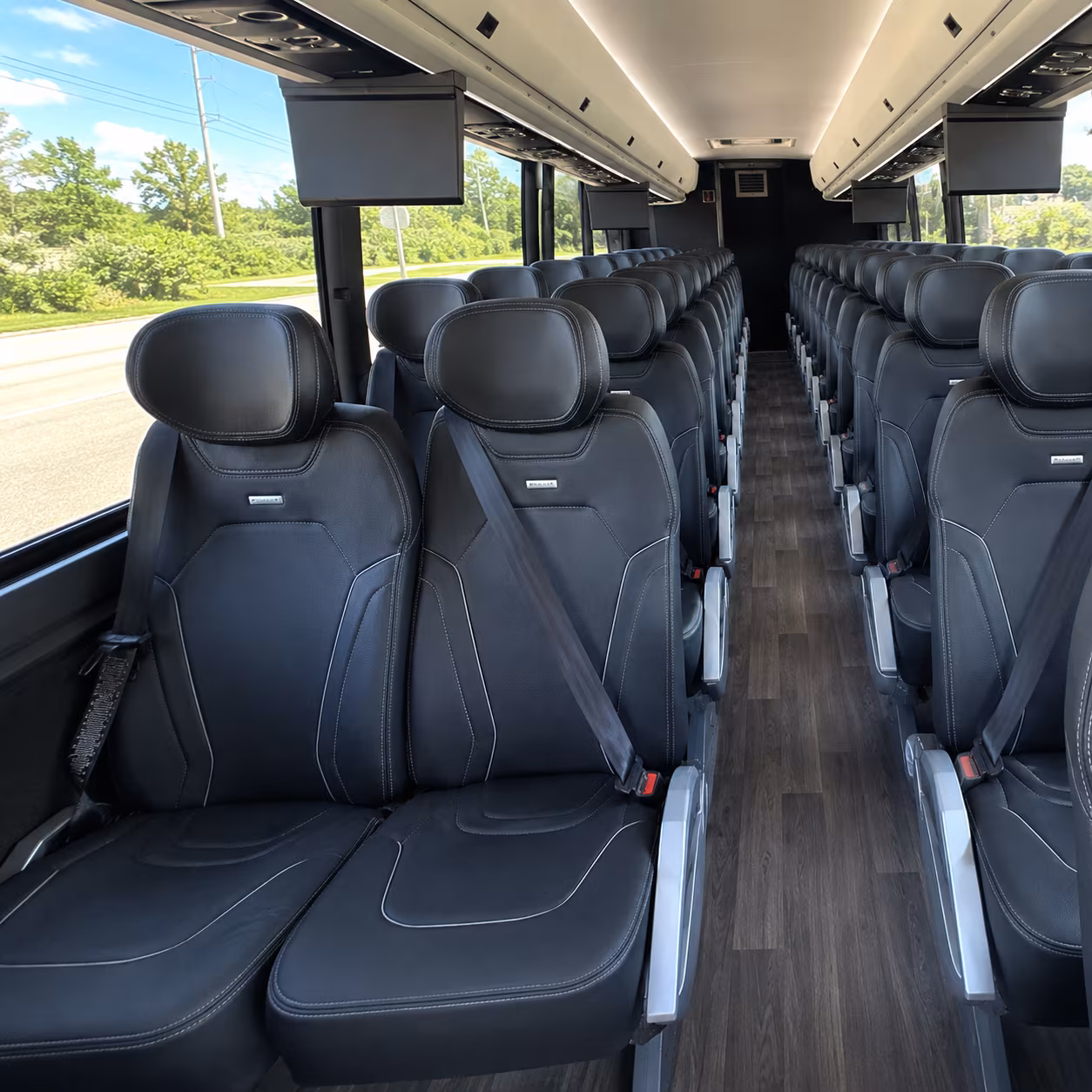 boulder 47 passenger charter bus inside