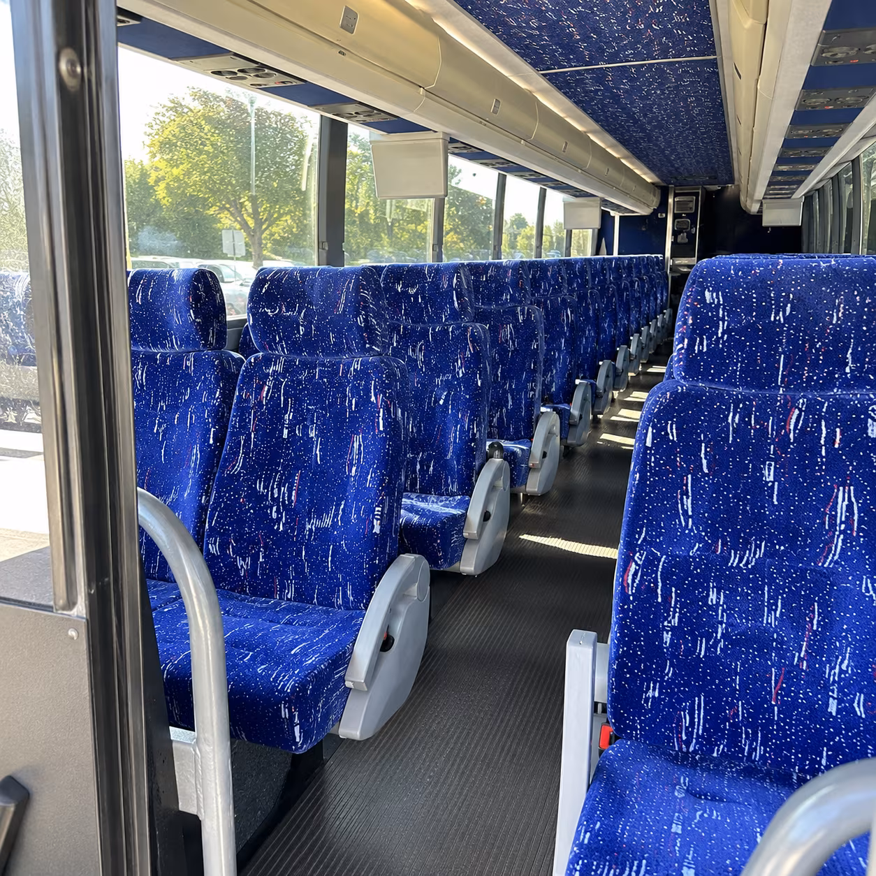 boulder 50 passenger charter bus inside
